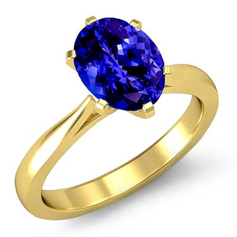  Oval diamond  Ring in 18k Gold Yellow