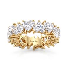 Heart Lab Grown Diamond Shared Prong Women's Wedding Band 18k Gold Yellow  (9.55Ct. tw.)