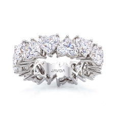 Heart Lab Grown Diamond Shared Prong Women's Wedding Band Platinum 950  (9.55Ct. tw.)