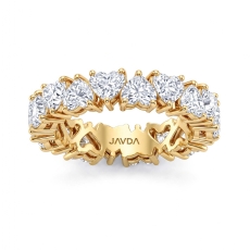 Heart Shared Prong Women's Wedding Band Lab Grown Diamond 18k Gold Yellow  (4.9Ct. tw.)