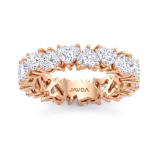 Heart Shared Prong Women's Wedding Band Lab Grown Diamond 14k Rose Gold  (4.9Ct. tw.)