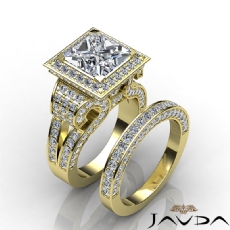 Antique Vintage Bridal Set diamond Ring 14k Gold Yellow
