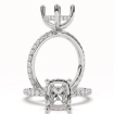 U Pave Cushion Semi Mount Hidden Halo Diamond Engagement Ring 14k White Gold 0.6Ct - javda.com 