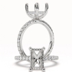 U Pave Hidden Halo Radiant Semi Mount Diamond Engagement Ring 14k White Gold 0.62Ct - javda.com 