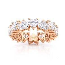 Prong Set Heart Lab-Grown Diamond Women's Eternity Wedding Band 14k Rose Gold (4.81Ct. tw.)
