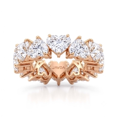 Shared Prong Heart Lab-Grown Diamond Women's Eternity Band 14k Rose Gold  (7.8Ct. tw.)