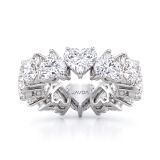 Shared Prong Heart Lab-Grown Diamond Women's Eternity Band Platinum 950  (7.8Ct. tw.)
