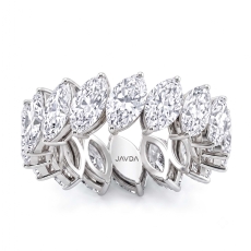 Shared Prong Marquise Lab-Grown Diamond Women's Eternity Band Platinum 950  (7.4Ct. tw.)