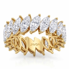 Marquise Lab Grown Diamond Shared Prong Women Wedding Band 18k Gold Yellow  (4.8Ct. tw.)