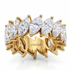 Shared Prong Women Wedding Band Marquise Lab Grown Diamond 14k Gold Yellow  (8.4Ct. tw.)