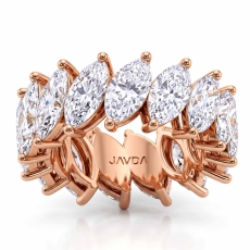Shared Prong Women Wedding Band Marquise Lab Grown Diamond 14k Rose Gold  (8.4Ct. tw.)