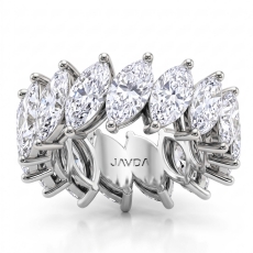 Shared Prong Women Wedding Band Marquise Lab Grown Diamond Platinum 950  (8.4Ct. tw.)