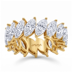 Lab-Grown Diamond Women Shared Prong Marquise Wedding Band 14k Gold Yellow  (6.6Ct. tw.)