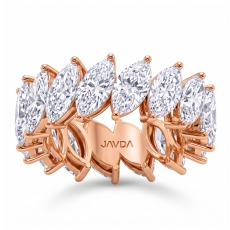 Lab-Grown Diamond Women Shared Prong Marquise Wedding Band 14k Rose Gold  (6.6Ct. tw.)