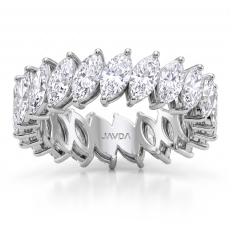 Shared Prong Marquise Lab-Grown Diamond Women Wedding Band Platinum 950  (3.6Ct. tw.)