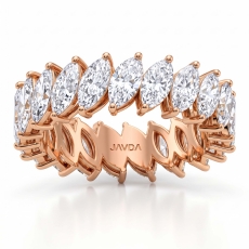 Shared Prong Marquise Lab-Grown Diamond Women Wedding Band 14k Rose Gold  (3.6Ct. tw.)