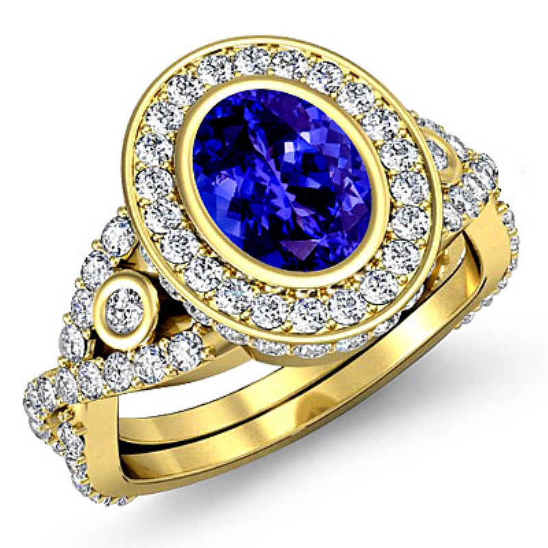  Oval diamond  Ring in 14k Gold Yellow