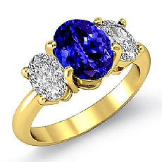 Basket Prong 3 Stone diamond Ring 14k Gold Yellow