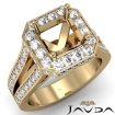 Diamond Engagement Ring 18k Yellow Gold Pre-Set Split Shank Asscher Semi Mount 1.35Ct - javda.com 