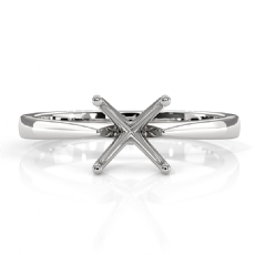 3g Diamond Tapper Solitaire Engagement Ring Setting 14k White Gold Semi Mount 2mm