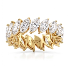 Women's Marquise Shared Prong Lab-Grown Diamond Eternity Ring 14k Gold Yellow (4.75Ct. tw.)