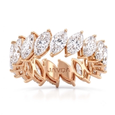Women's Marquise Shared Prong Lab-Grown Diamond Eternity Ring 14k Rose Gold (4.75Ct. tw.)