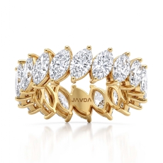 Marquise Lab-Grown Diamond Shared Prong Women's Eternity Ring 14k Gold Yellow  (4.59Ct. tw.)