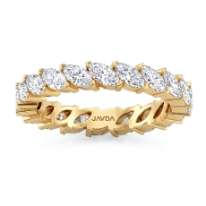 Prong Set Marquise Diamond Eternity Women's Wedding Band 14k Gold Yellow  (2.1Ct. tw.)