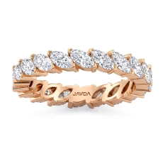 Prong Set Marquise Diamond Eternity Women's Wedding Band 14k Rose Gold  (2.1Ct. tw.)