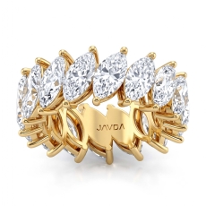 Shared Prong Marquise Lab Grown Diamond Women Wedding Band 14k Gold Yellow  (7.5Ct. tw.)