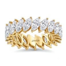 Prong Set Marquise Lab Grown Diamond Women's Wedding Band 14k Gold Yellow  (4.25Ct. tw.)