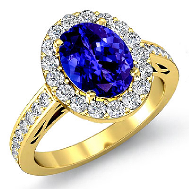  Oval diamond  Ring in 14k Gold Yellow