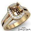 0.86CtCushion Diamond Engagement Ring 18k Yellow Gold Halo Setting Semi Mount - javda.com 
