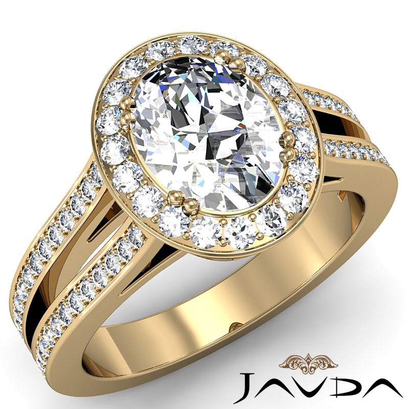 Filigree Basket Set Halo Pave diamond Ring 18k Gold Yellow