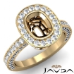 Diamond Engagement Bezel Halo Setting Cushion Semi Mount Ring 18k Yellow Gold 1.54Ct - javda.com 