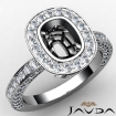 Diamond Engagement Bezel Halo Setting Cushion Semi Mount Ring 18k White Gold 1.54Ct - javda.com 