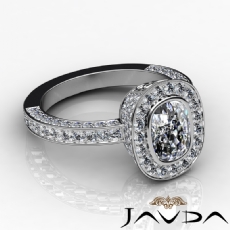 Bezel Halo Fine Pave Set diamond Ring 14k Gold White