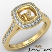 0.5Ct Diamond Engagement Ring Cushion Semi Mount Halo Setting 18k Yellow Gold - javda.com 