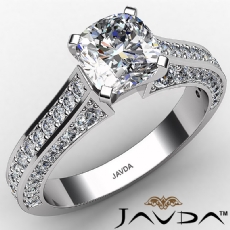 Micro Pave Setting Cathedral diamond Ring 14k Gold White