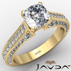 Micro Pave Setting Cathedral diamond Ring 18k Gold Yellow