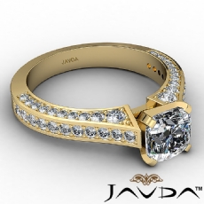 Micro Pave Setting Cathedral diamond Ring 14k Gold Yellow