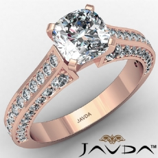 Micro Pave Setting Cathedral diamond Ring 14k Rose Gold