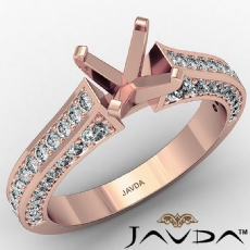Diamond Solitaire Engagement Cushion Semi Mount Ring Set 14k Rose Gold  (1Ct. tw.)