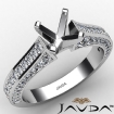 Diamond Solitaire Engagement Cushion Semi Mount Ring Set 18k White Gold 1Ct - javda.com 