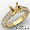 Diamond Solitaire Engagement Cushion Semi Mount Ring Set 14k Yellow Gold 1Ct - javda.com 