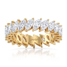 Marquise Lab Grown Diamond Shared Prong Women's Wedding Band 14k Gold Yellow  (3.15Ct. tw.)