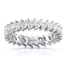 Marquise Lab Grown Diamond Women Shared Prong Wedding Band 14k White Gold 2Ctw