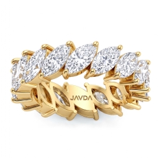 Women's Eternity Band Marquise Cut Prong Set Diamond Ring 14k Gold Yellow  (5.3Ct. tw.)