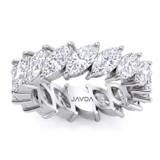 Women's Eternity Band Marquise Cut Prong Set Diamond Ring 14k White Gold 5.3Ct