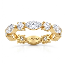 Women's Eternity Band 14k Gold Yellow Marquise Round Diamond  (1.62Ct. tw.)